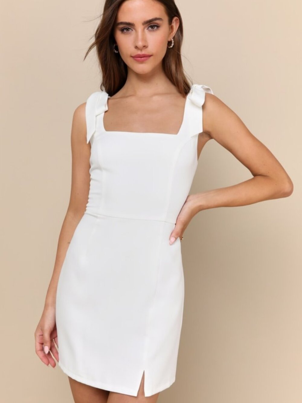 NWT Lulus White Tie-strap Mini Dress - Size M